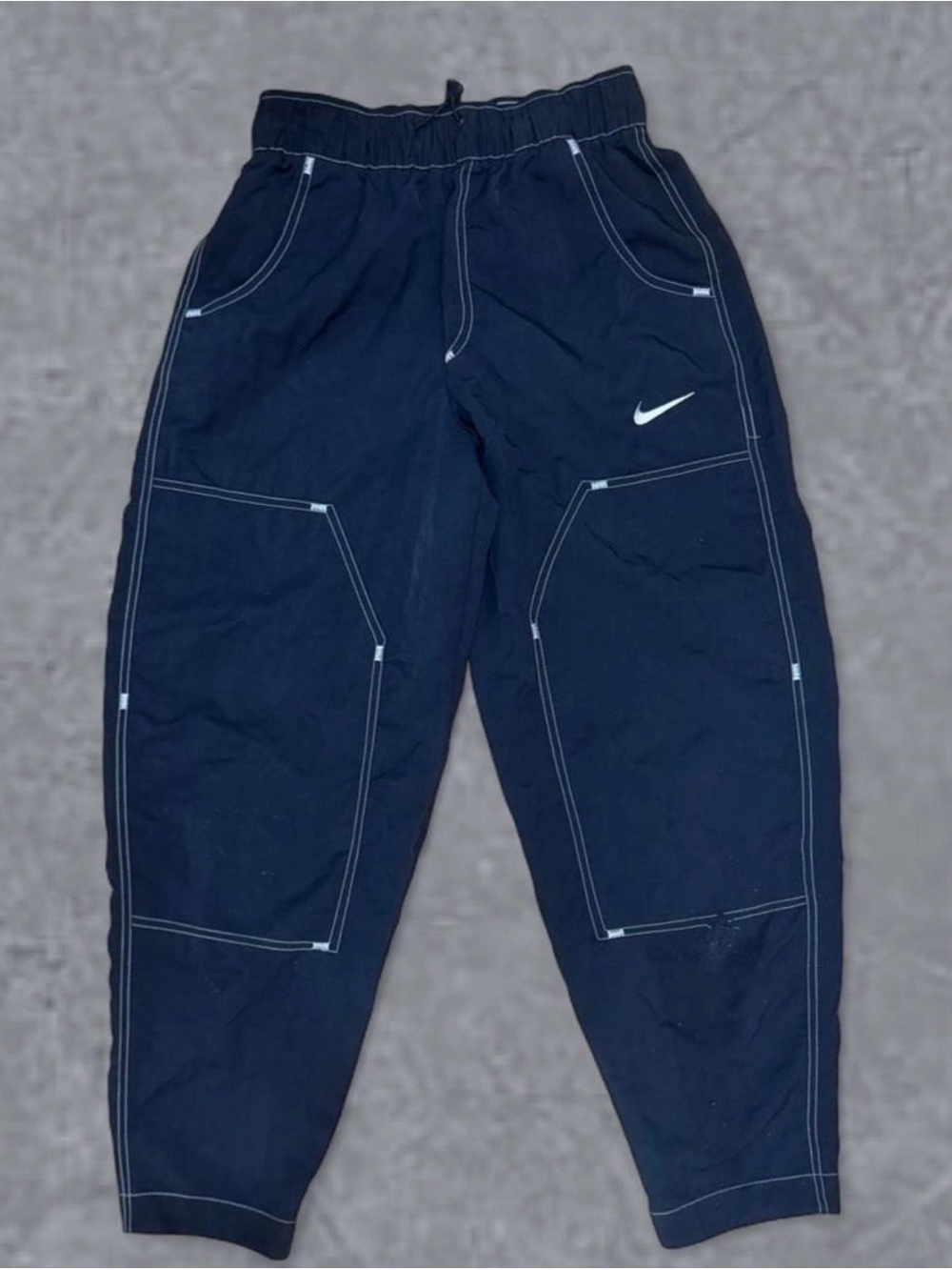 Vintage Nike Black Nylon Contrast Stitch Parachute Track Pants XS